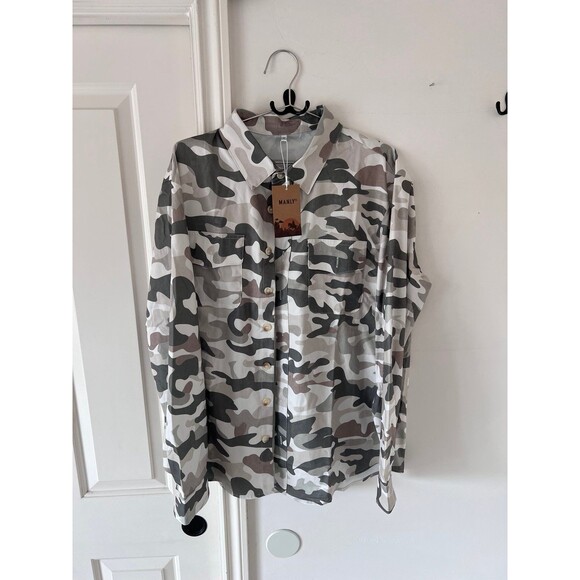 MEN'S CAMO POCKET CARGO SHIRT (XL/XXL) - Picture 1 of 6